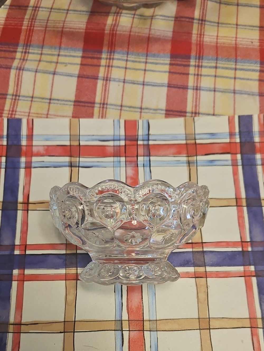 Pressed Glass Decorative Bowl - Clear Glass
